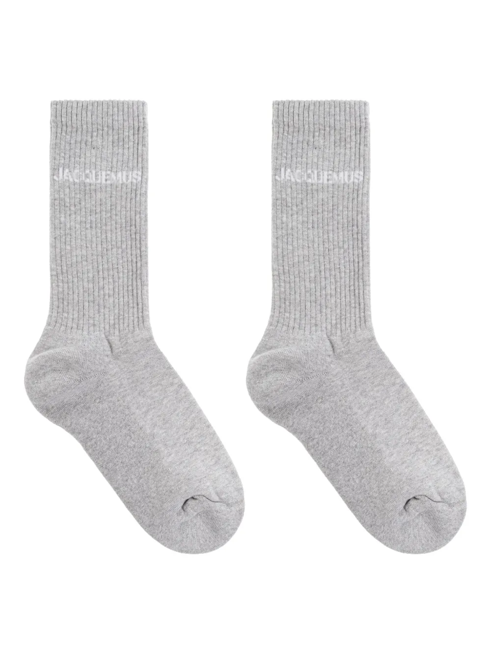 Jacquemus Geribbelde sokken met geborduurd logo Grijs