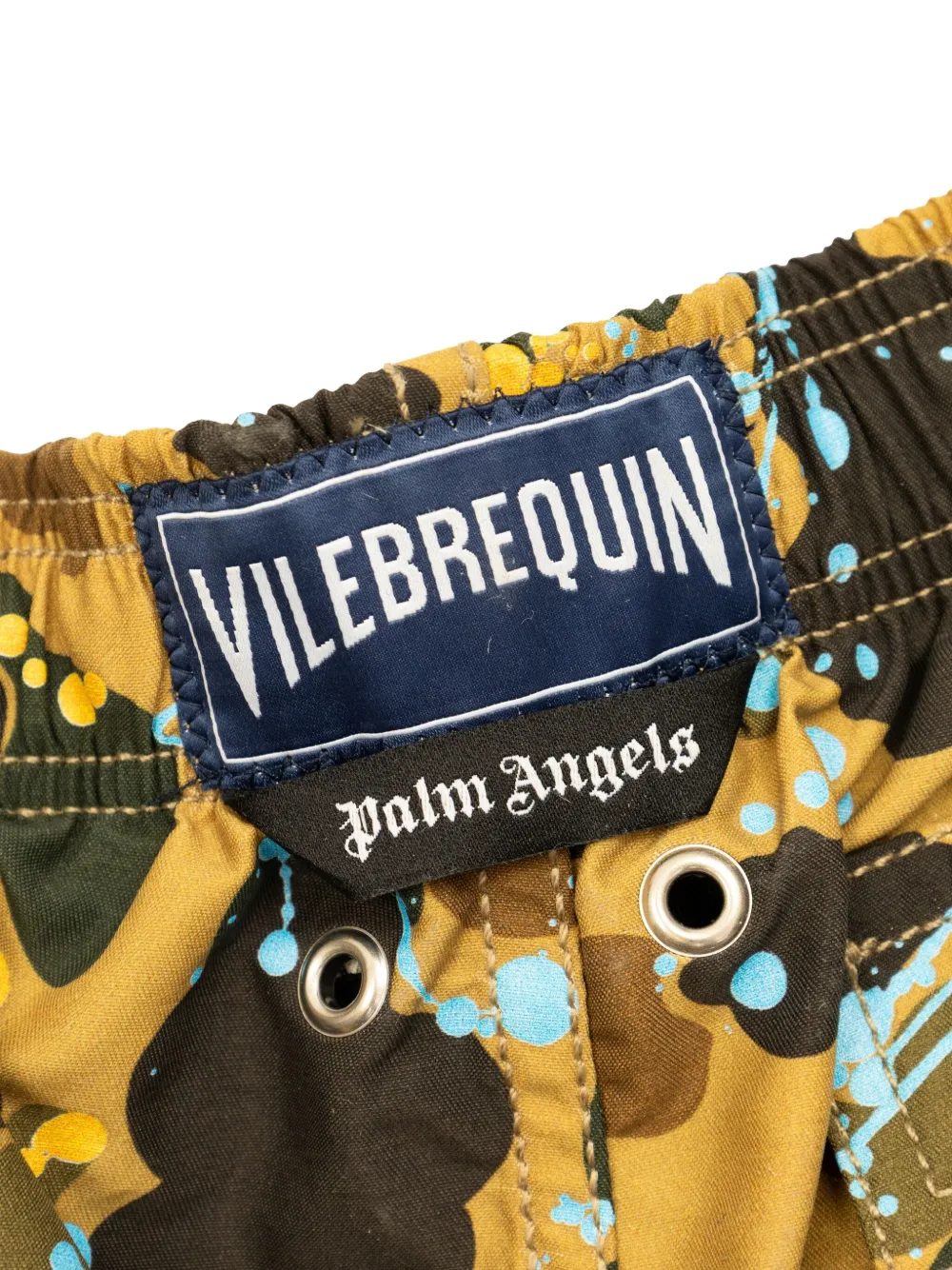 Palm Angels Kids Zwembroek met camouflageprint Beige