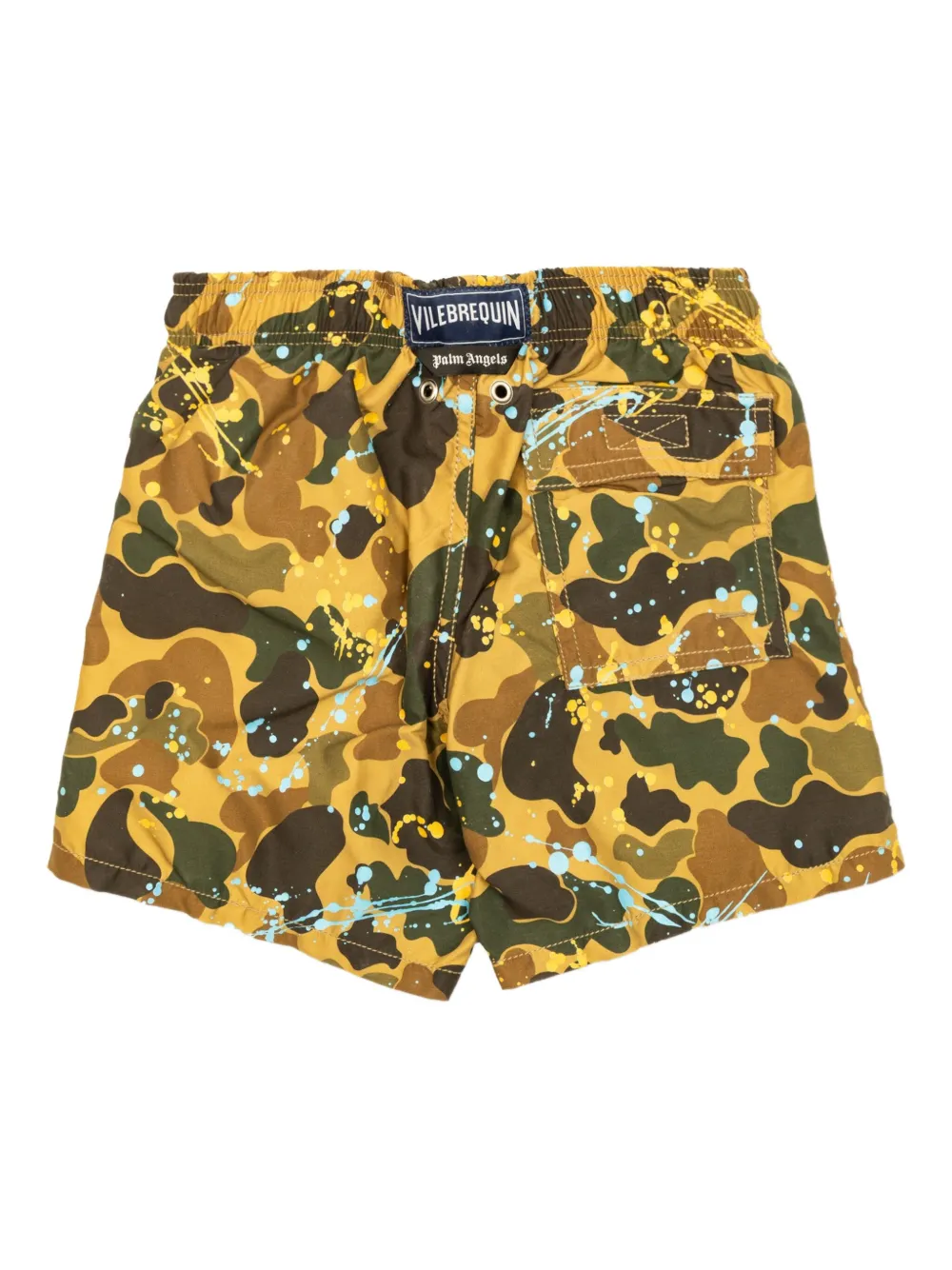 Palm Angels Kids Zwembroek met camouflageprint Beige