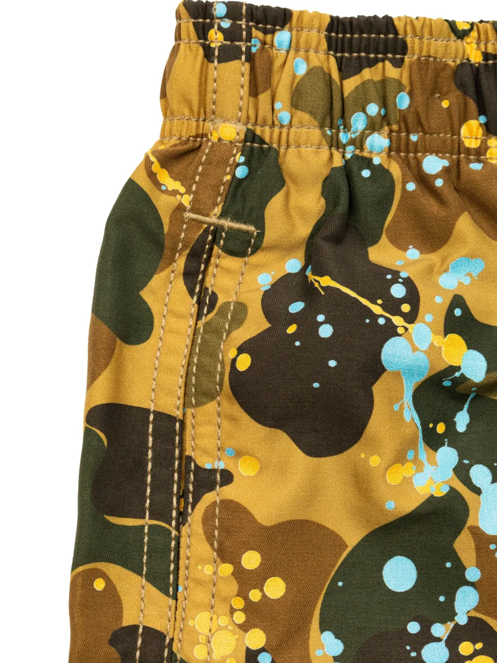 Palm Angels Kids Zwembroek met camouflageprint Beige