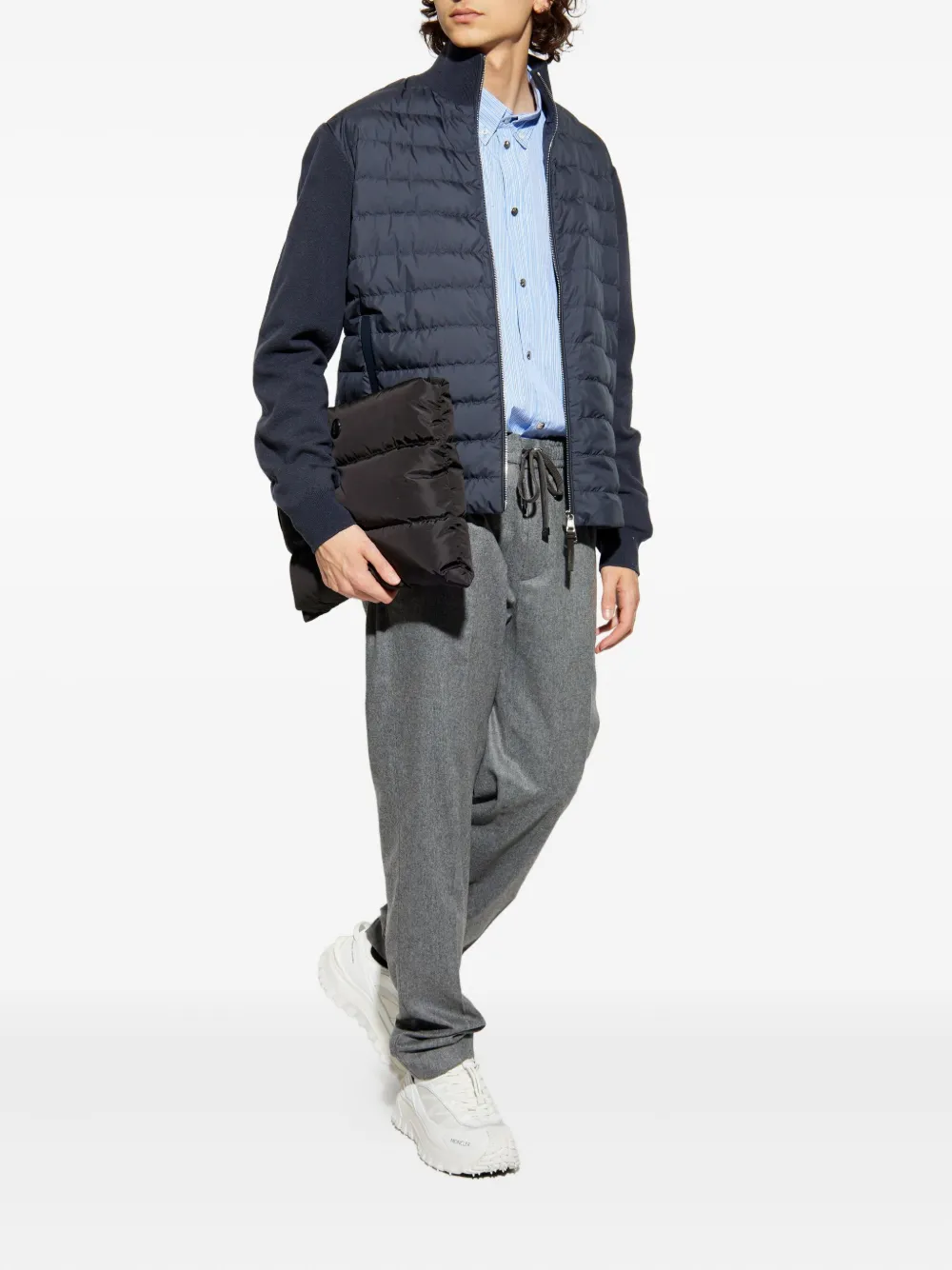 Moncler Gewatteerd vest met vlakken Blauw