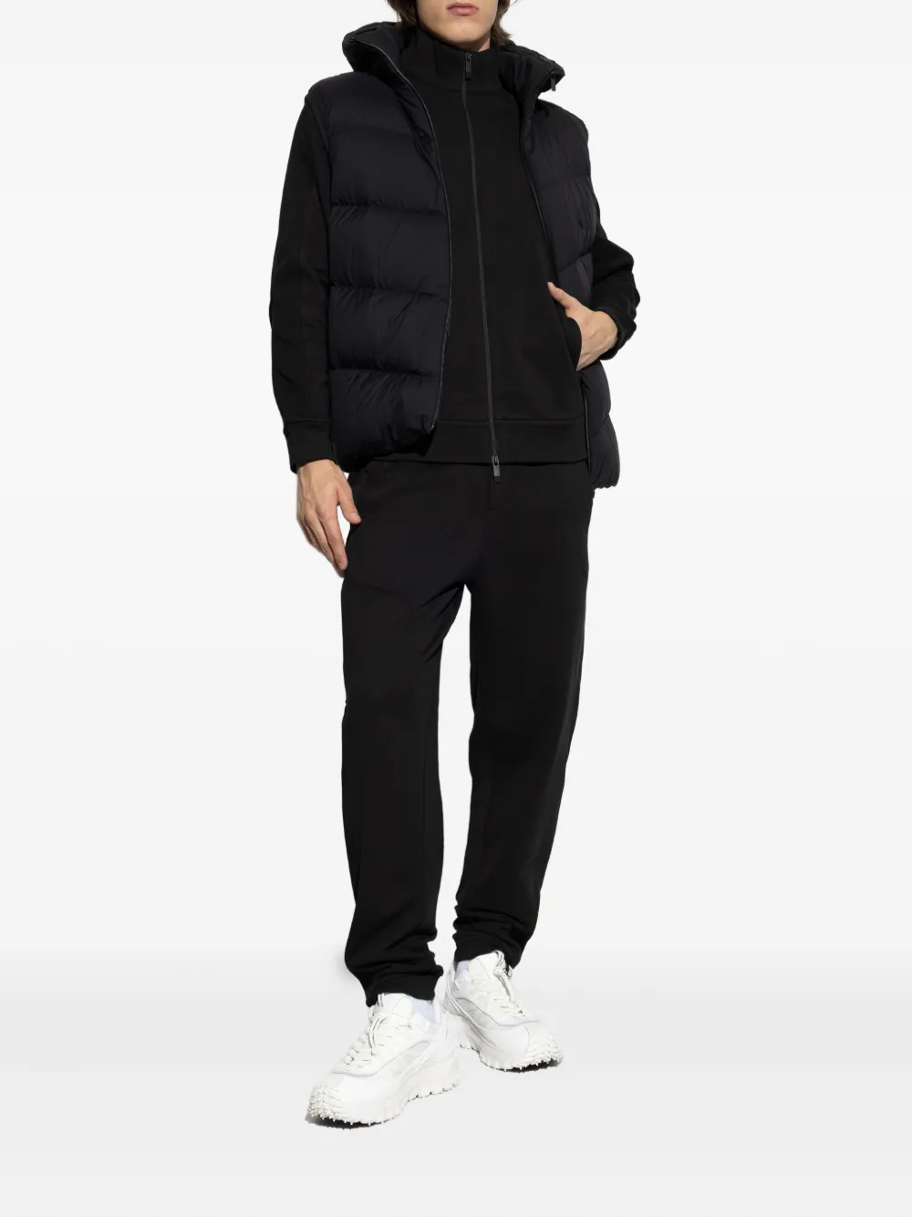 Moncler Bodywarmer met capuchon Zwart