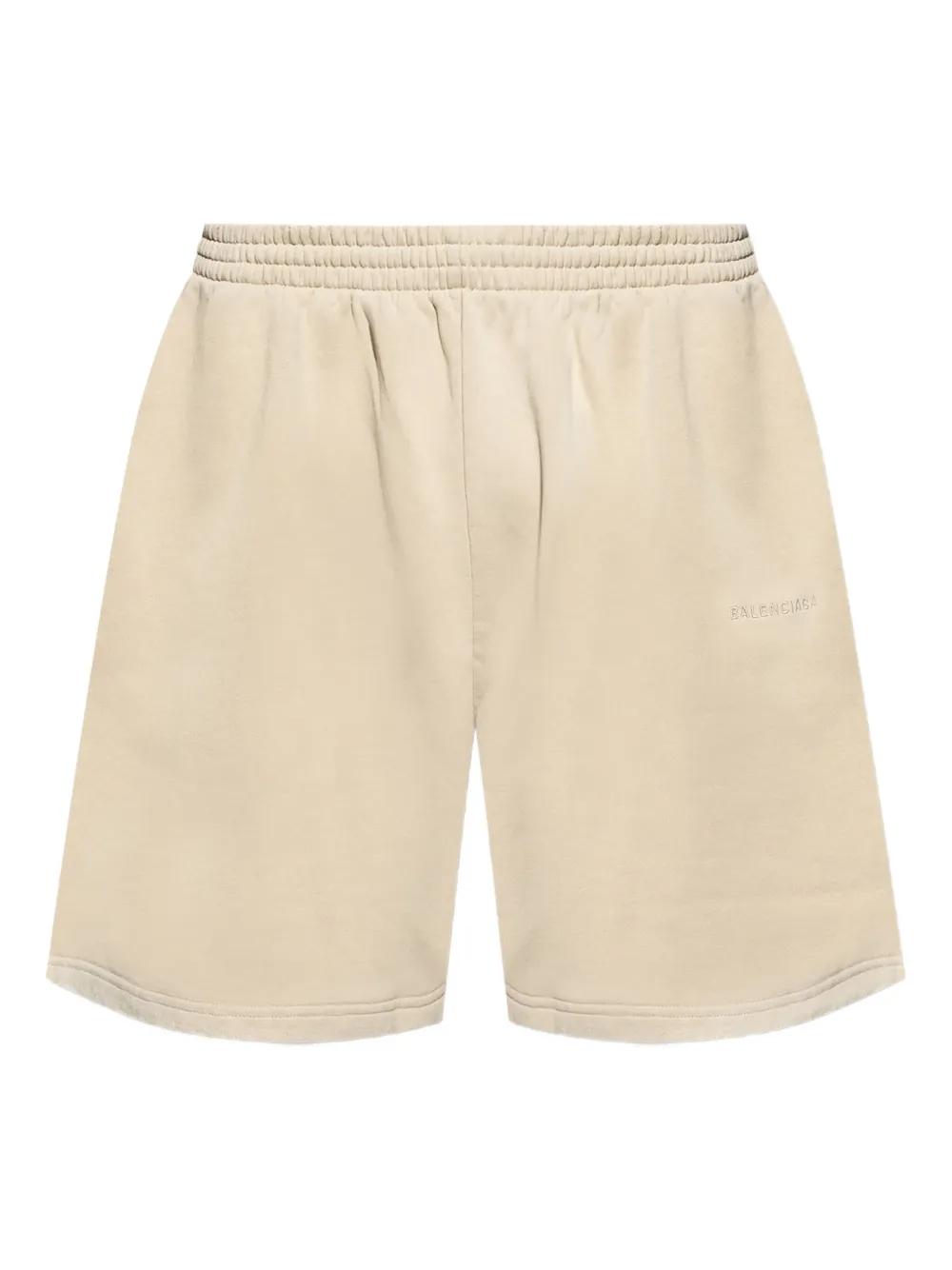 Balenciaga Bermuda shorts met geborduurd logo Beige