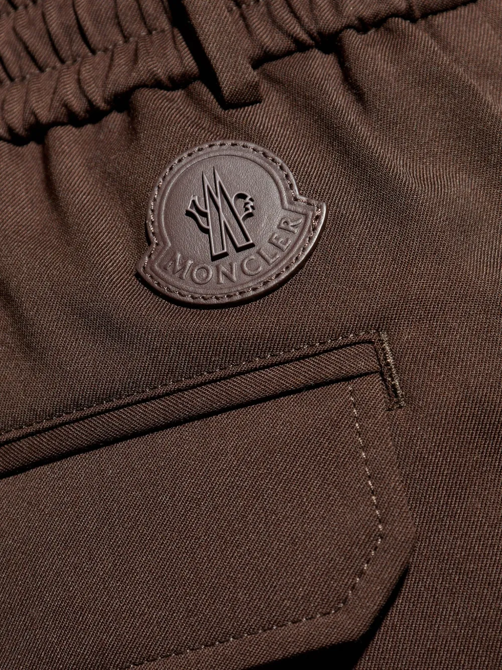 Moncler Broek met logopatch Bruin