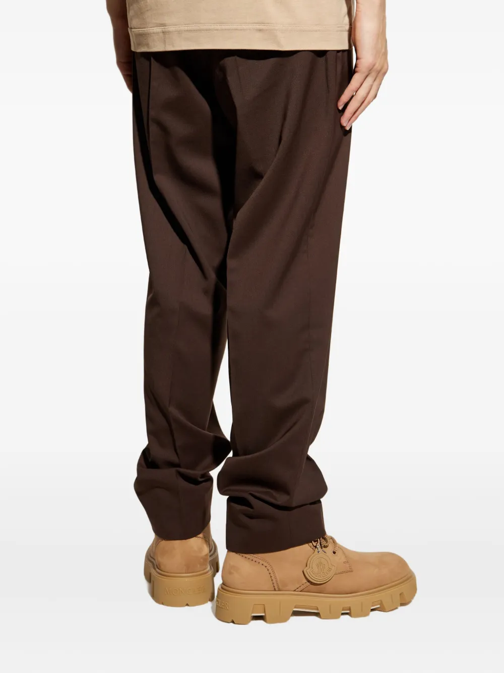 Moncler Broek met logopatch Bruin