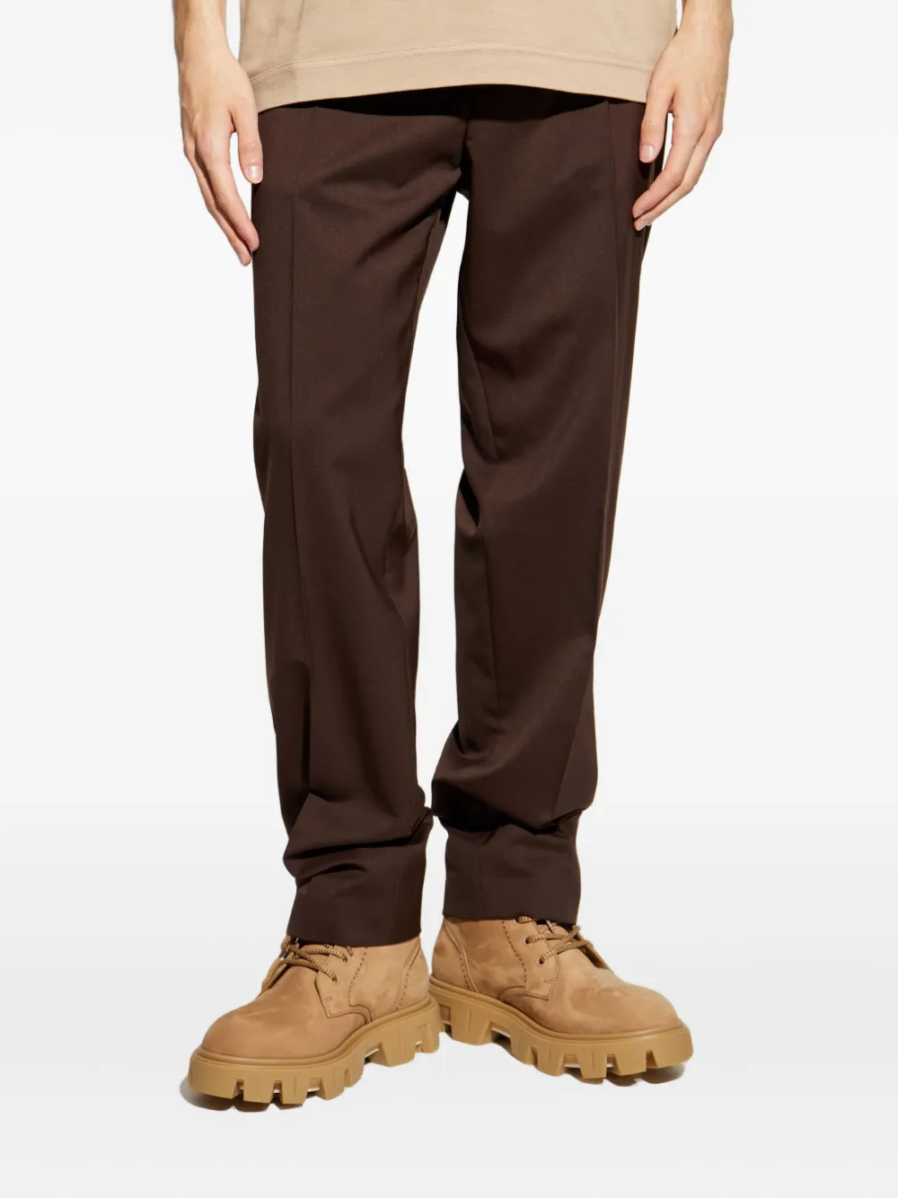 Moncler Broek met logopatch Bruin