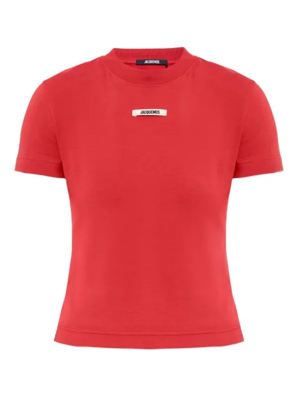 jacquemus トップス　タグあり Jacquemus ロゴタグ Tシャツ | レッド | FARFETCH JP
