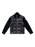 Moncler Enfant quilted panelled cardigan - Blue