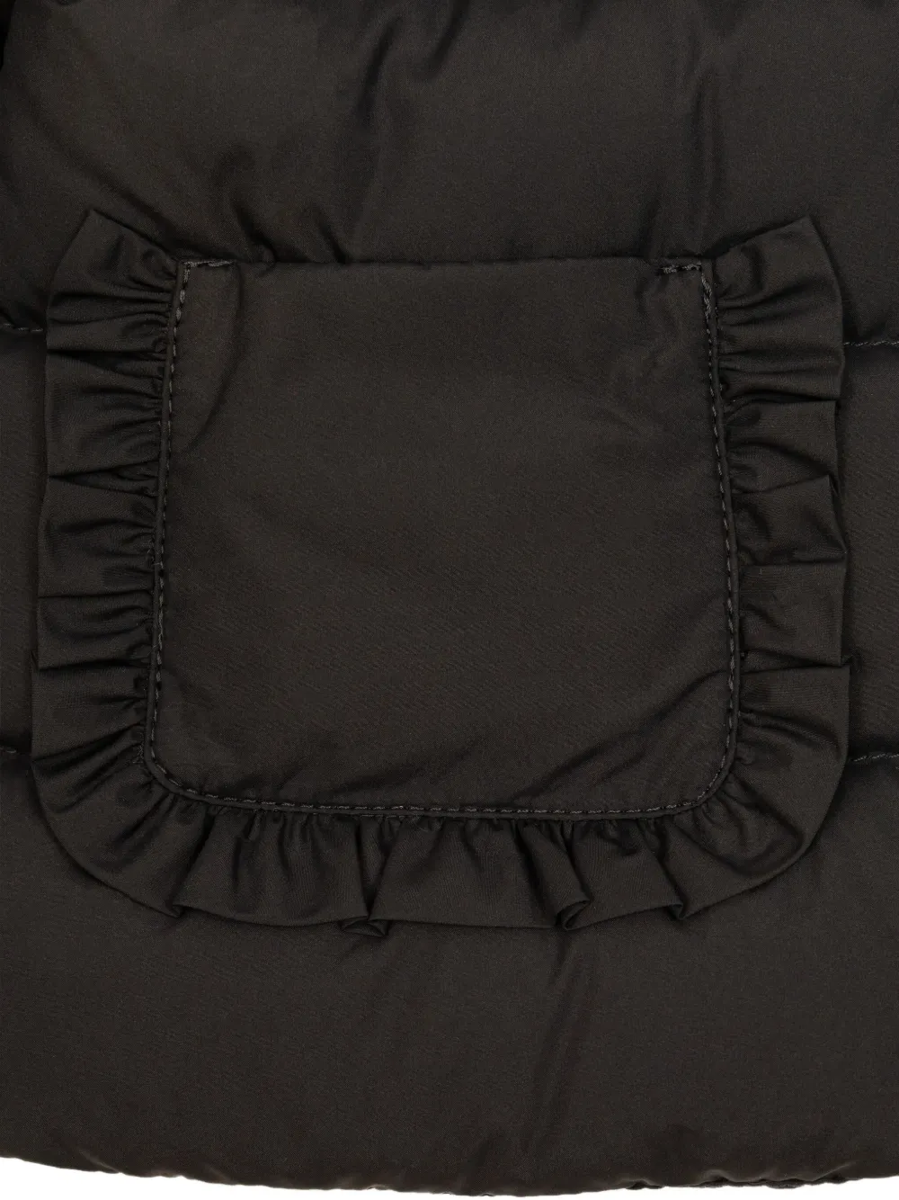 Moncler Enfant Onica gewatteerd jack met ruches Zwart