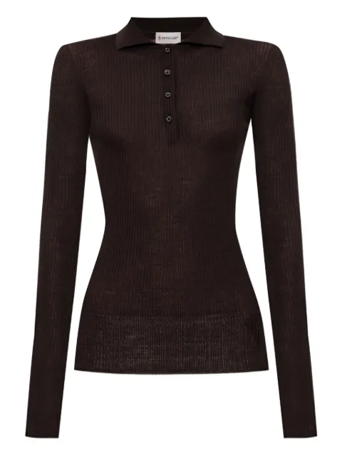 Moncler ribbed polo top