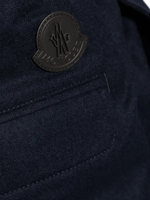 【MONCLER】 ウールブレンド ドローストリング トラックパンツ Moncler ドローストリング トラックパンツ | ブルー | FARFETCH JP