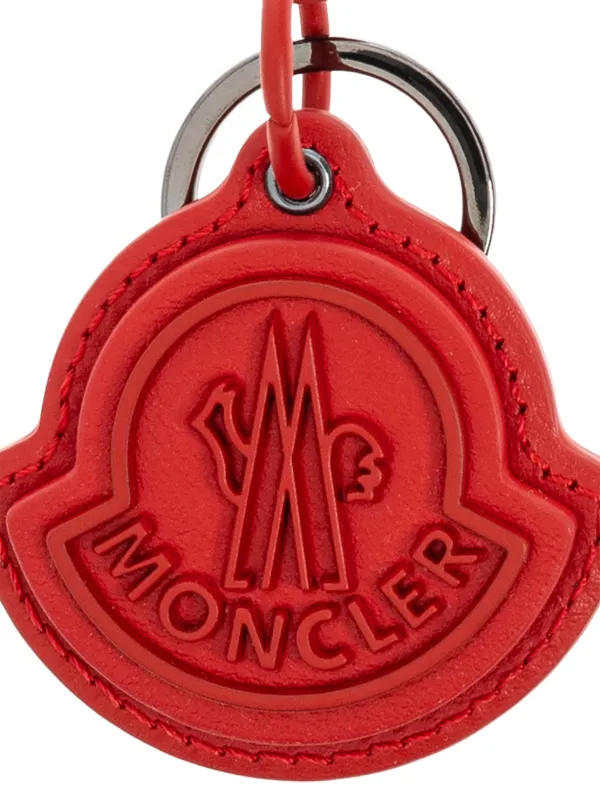 Moncler Portachiavi Con Logo Goffrato Rosso FARFETCH IT