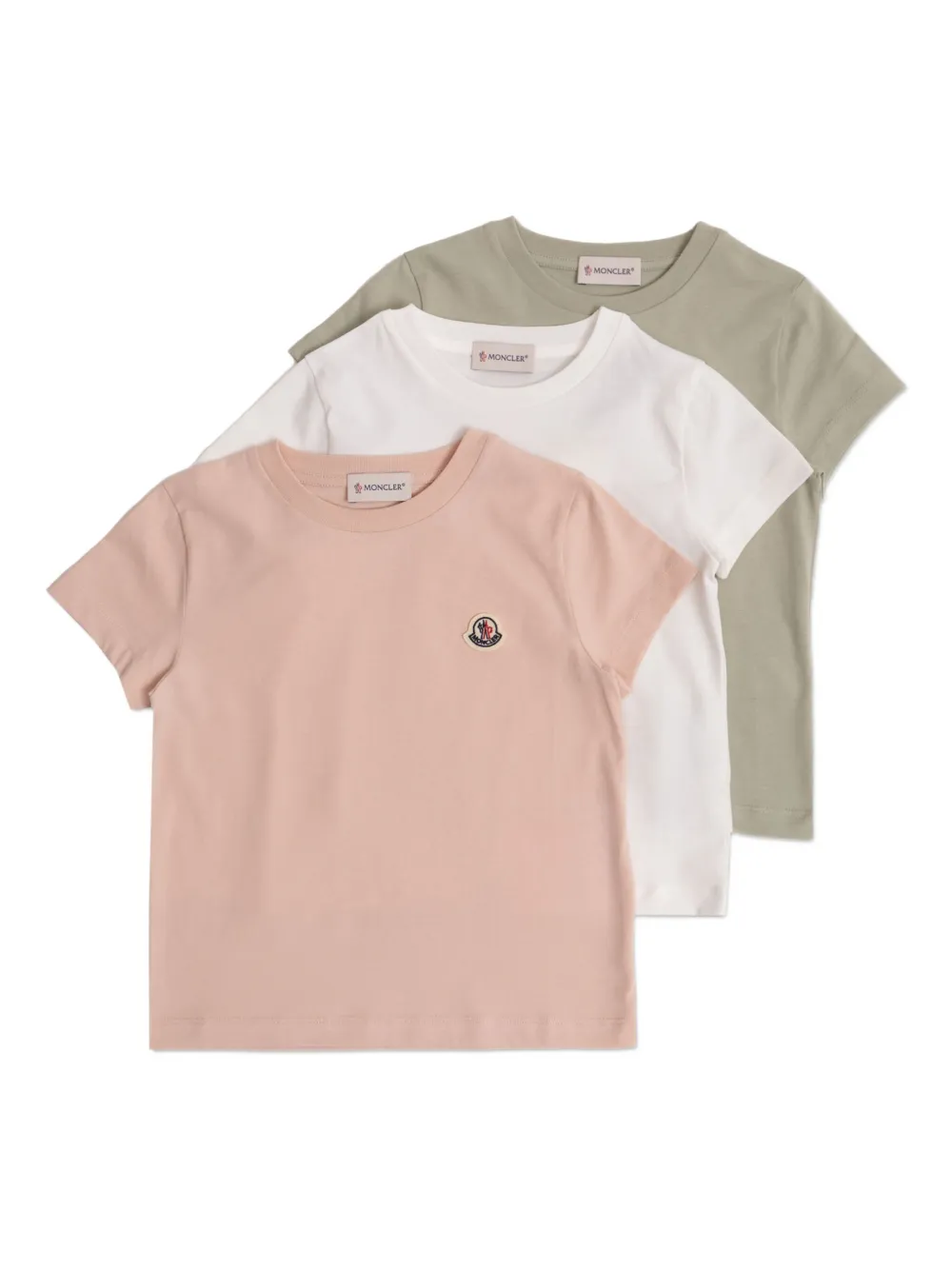 Moncler Enfant logo-patch cotton T-shirt (pack of three) | White | Image 1