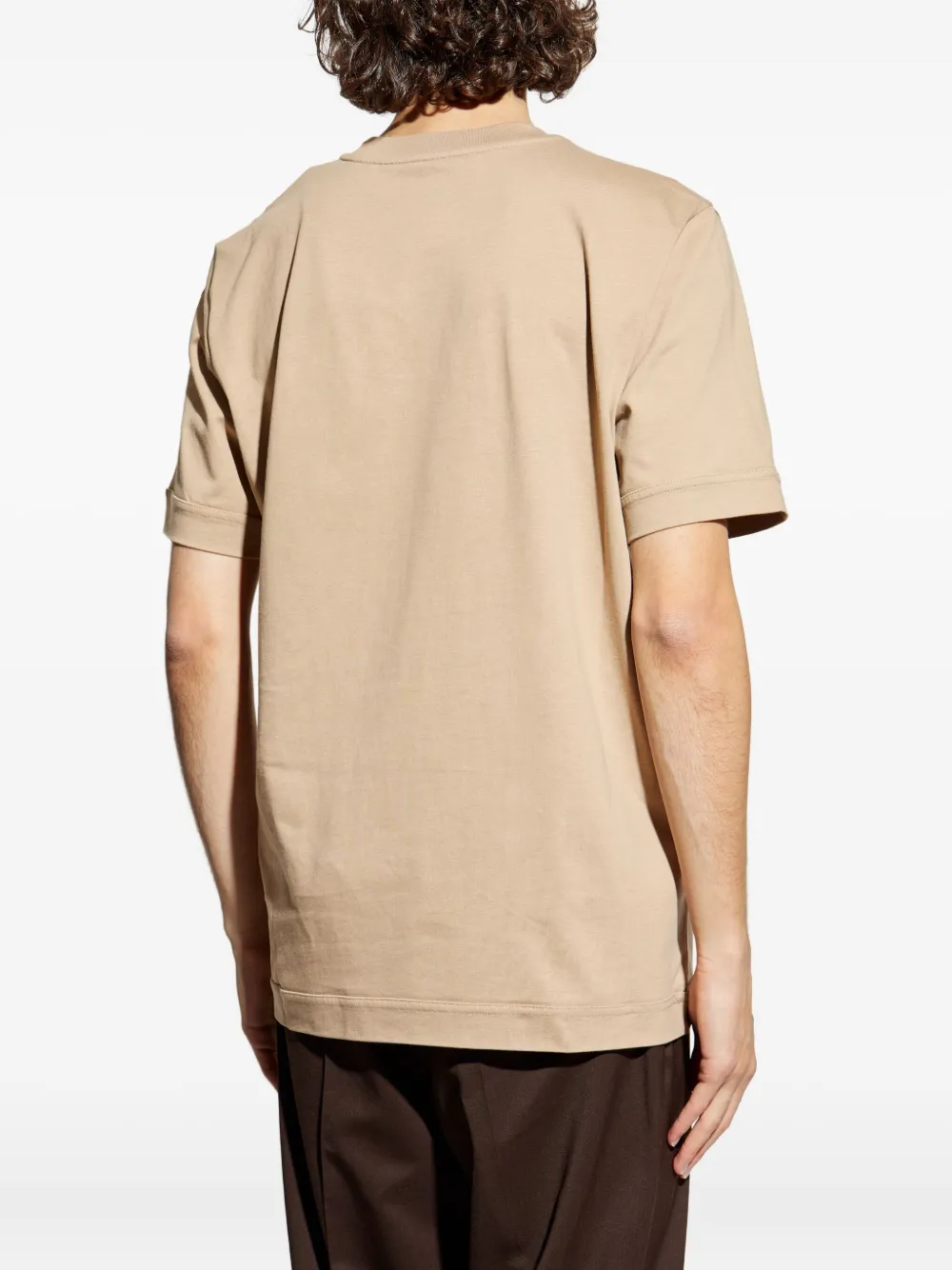 Moncler Katoenen T-shirt met logopatch Beige