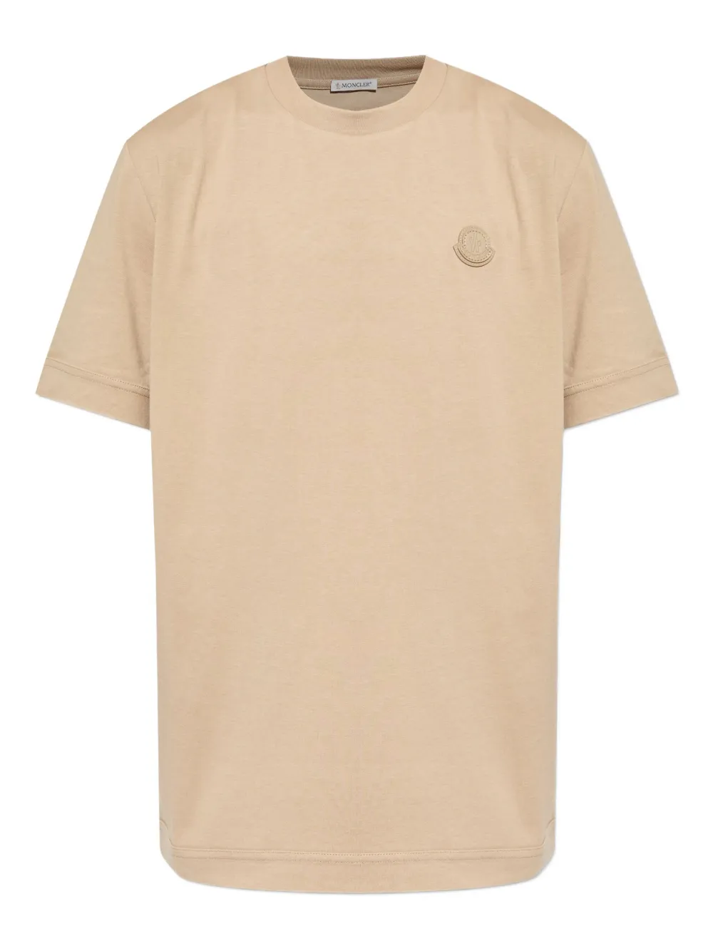 Moncler Katoenen T-shirt met logopatch Beige