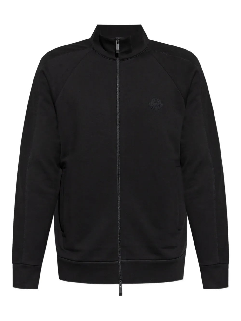 Moncler Sweater met logopatch en rits Zwart