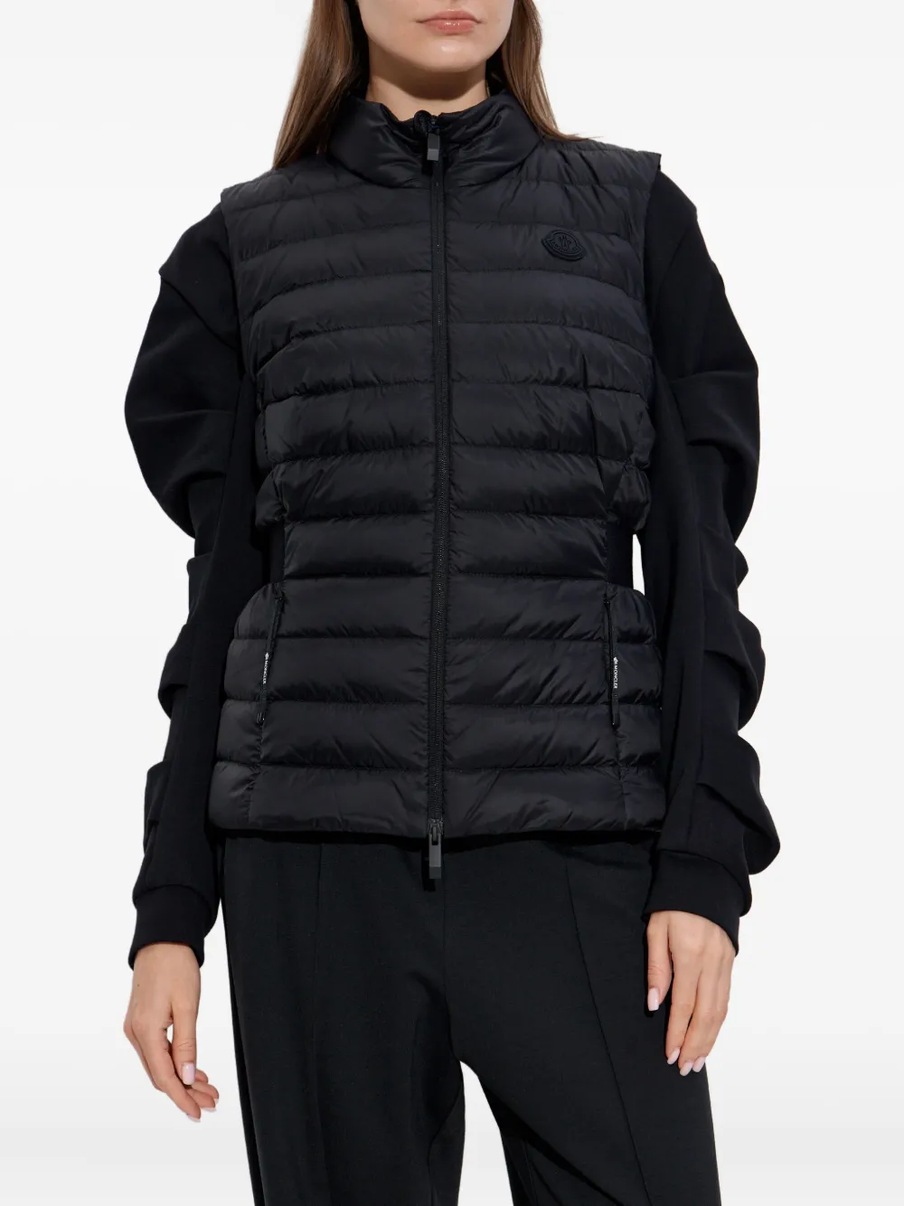 Moncler Valmarie gewatteerde mouwloze bodywarmer Zwart