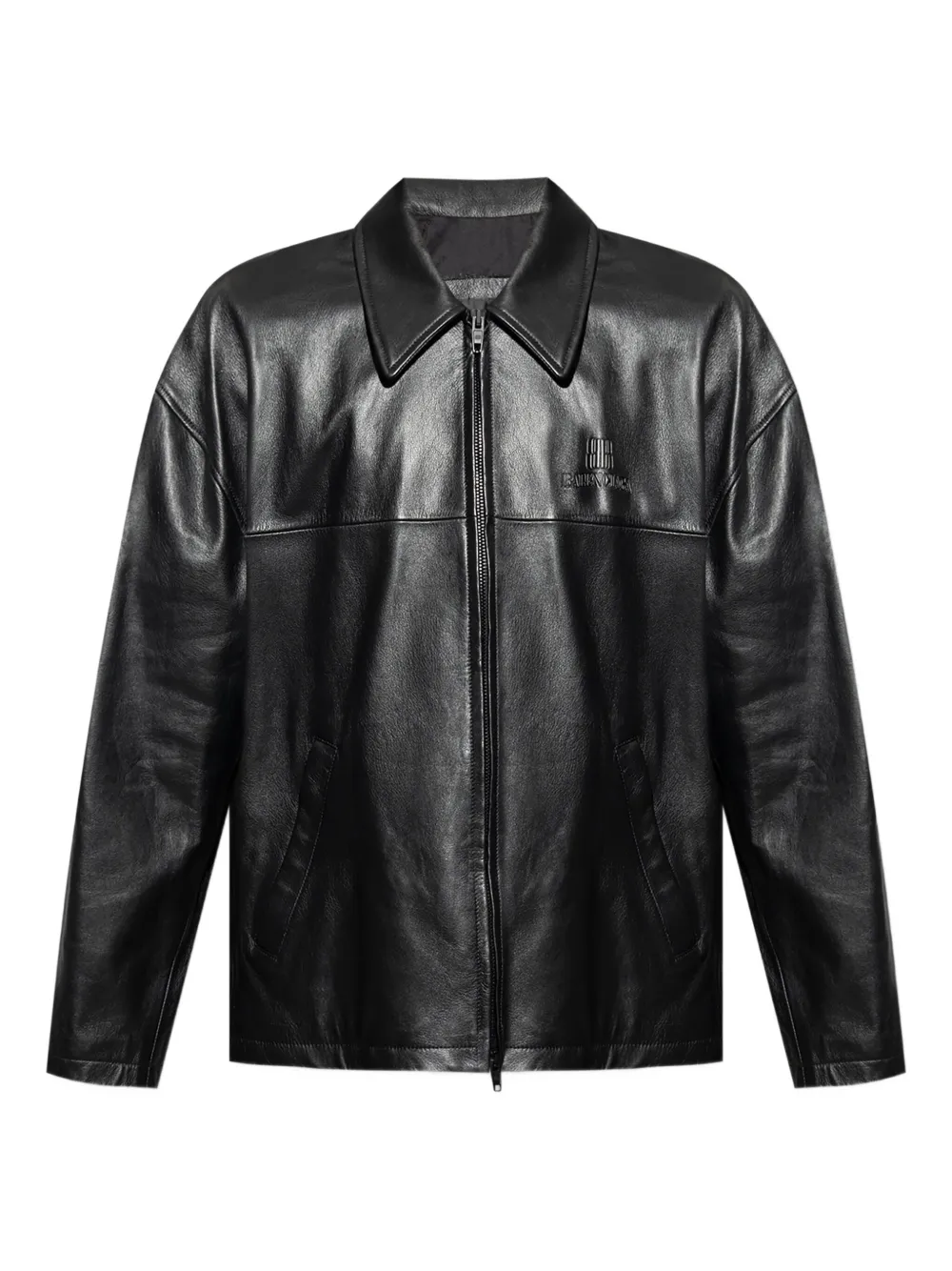 Balenciaga Leren jack 1000 BLACK