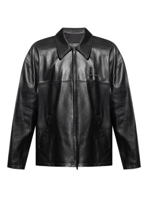 Balenciaga logo-embossed leather jacket
