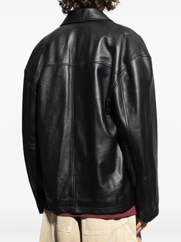 Balenciaga ロゴエンボス レザージャケット | FARFETCH JP