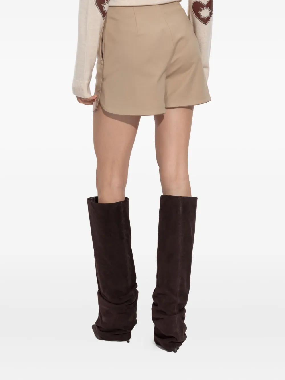 Max Mara Orbita Side-seam Detail Shorts In Brown