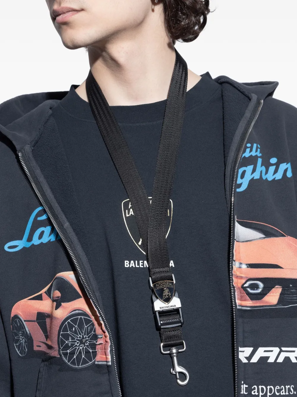 Balenciaga x Automobili Lamborghini embellished keyring Zwart
