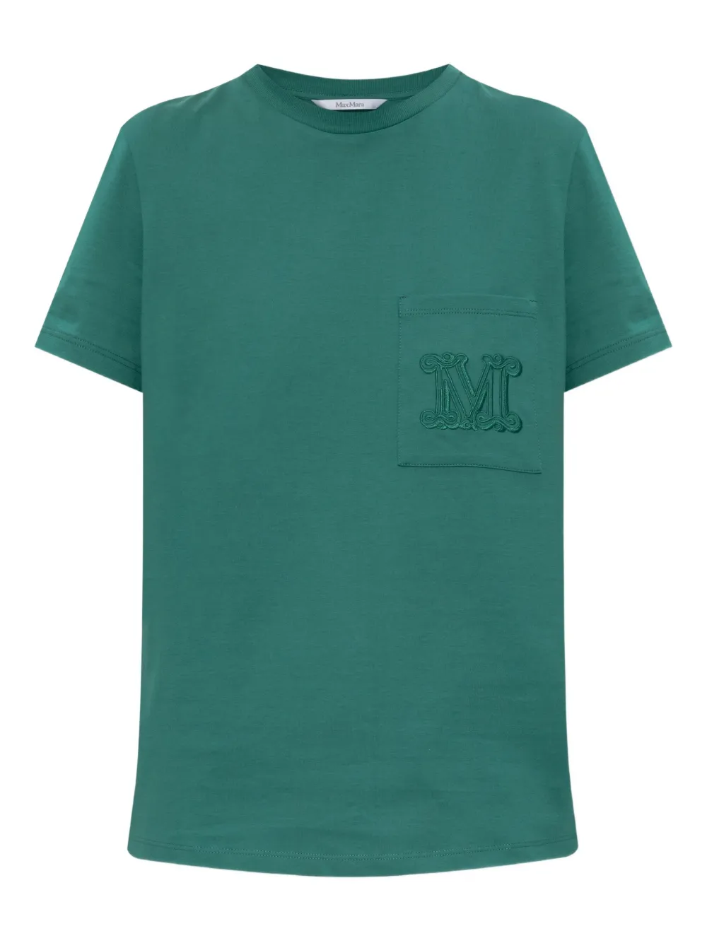 Max Mara T-shirt met geborduurd logo Groen