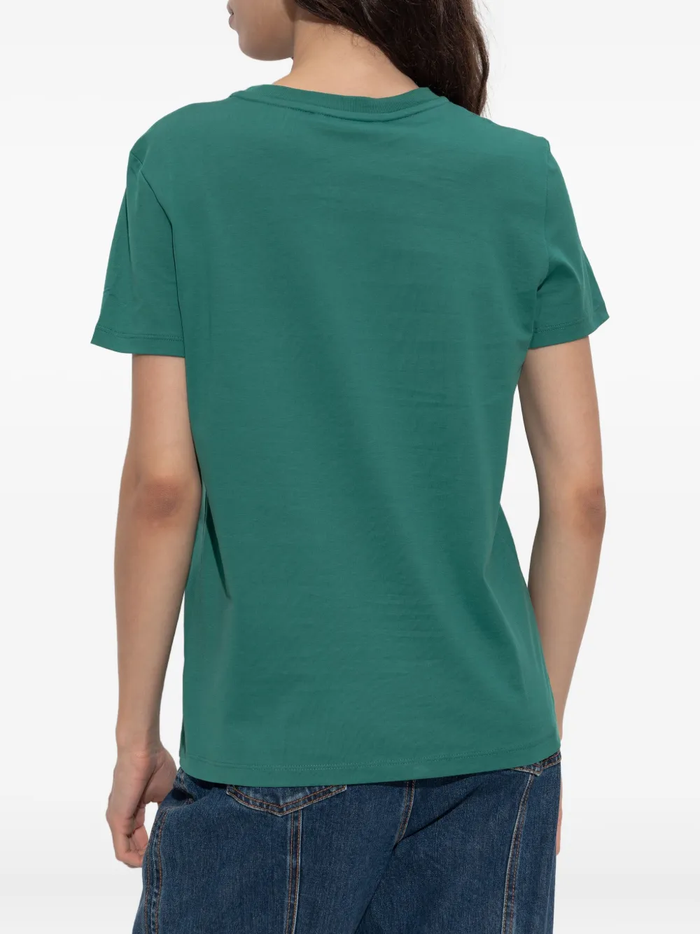 Max Mara T-shirt met geborduurd logo Groen