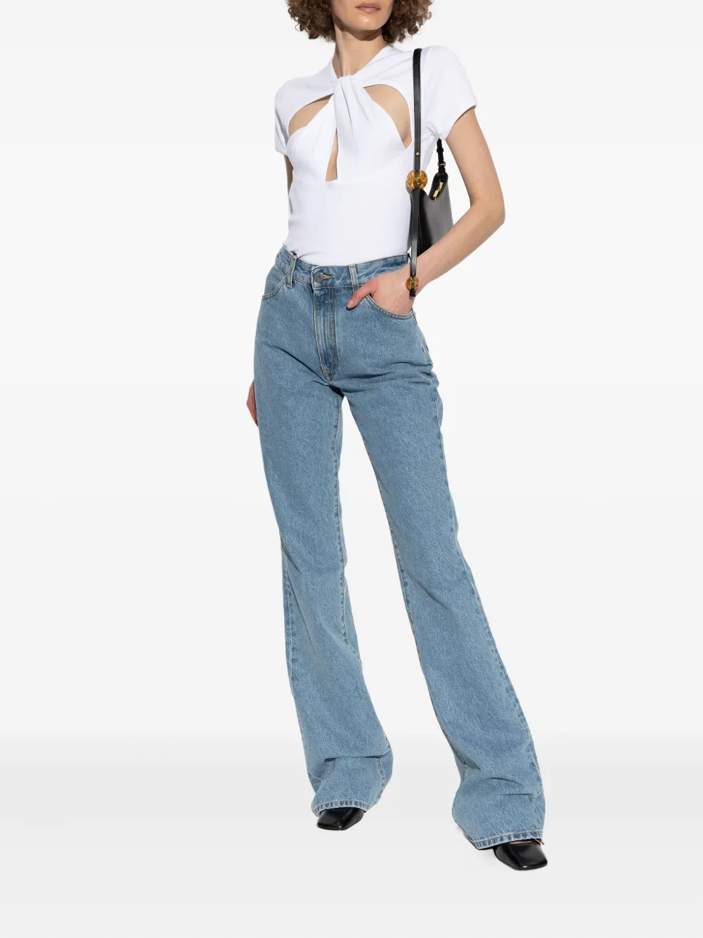 Coperni Top met gedraaid detail en korte mouwen Wit