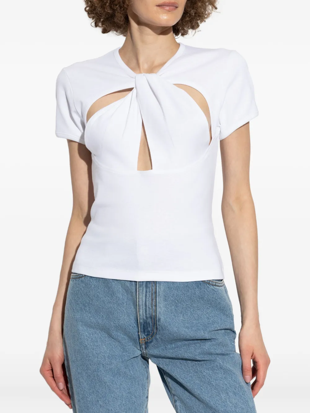 Coperni Top met gedraaid detail en korte mouwen Wit