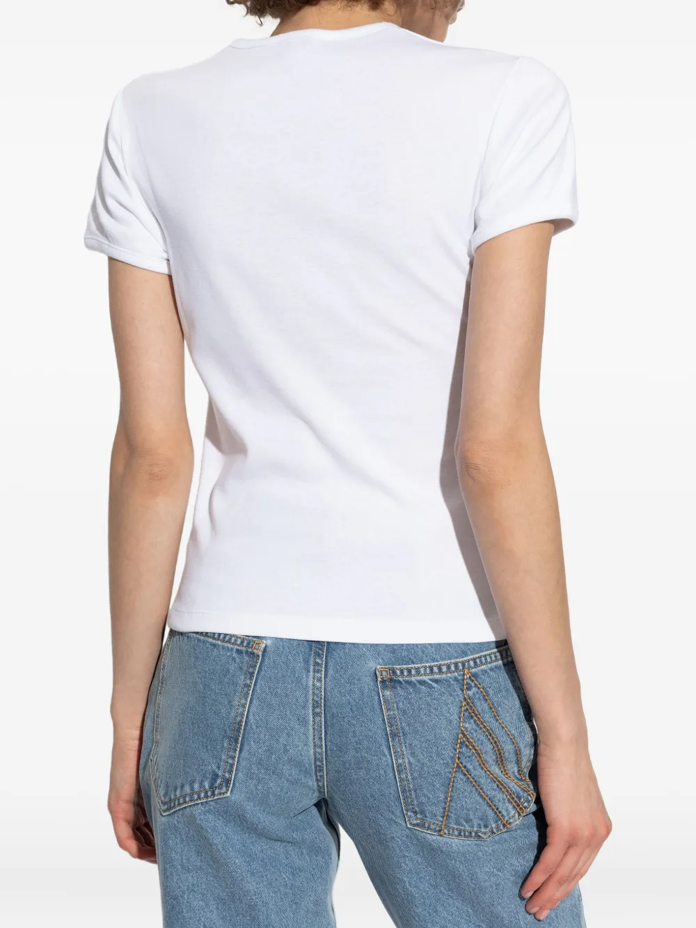 Coperni Top met gedraaid detail en korte mouwen Wit