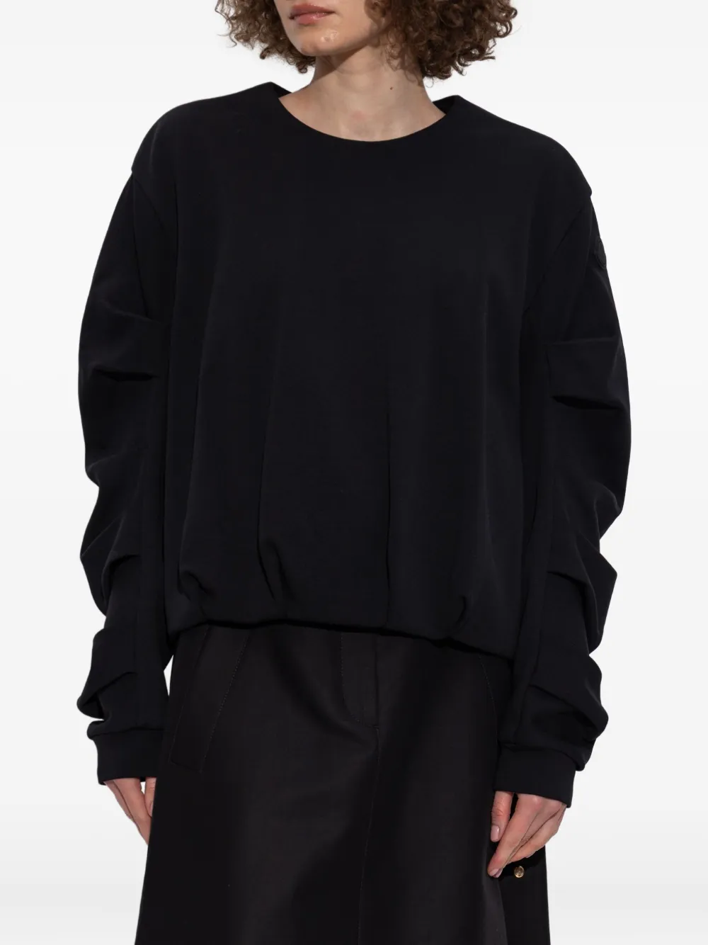 Moncler Sweater met gesmockte cuffs Zwart
