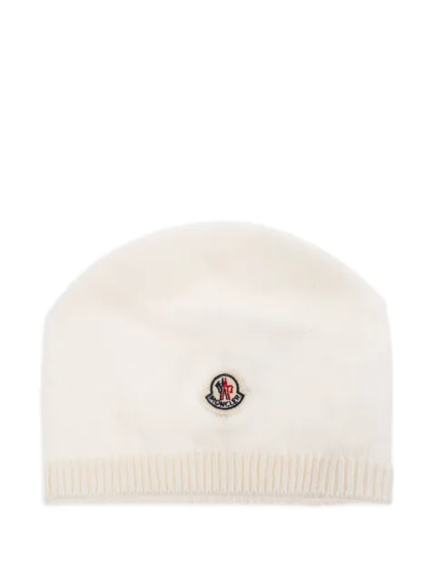 Moncler Enfant Kaschmirmütze mit Logo-Patch