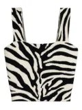 Gestuz zebra-print square-neck top - Black