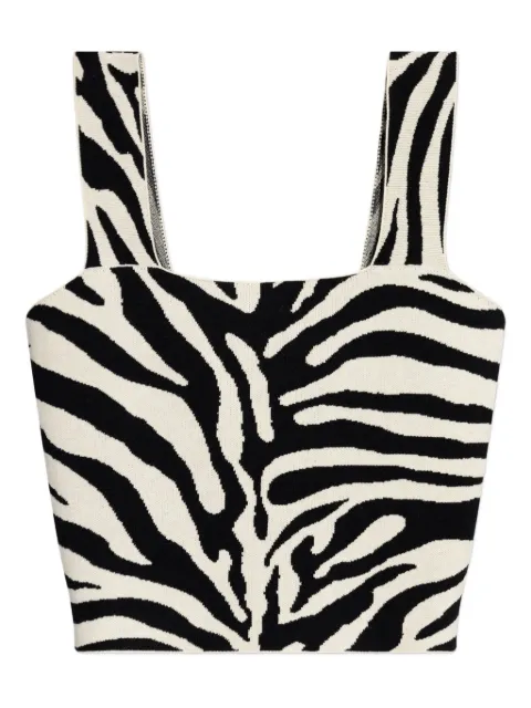 Gestuz zebra-print square-neck top