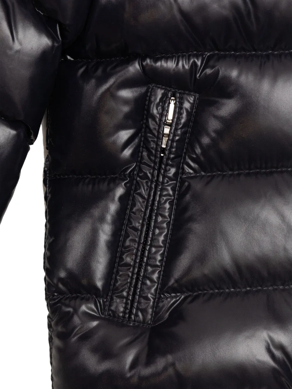 Moncler Enfant Maya gewatteerd jack met capuchon Blauw
