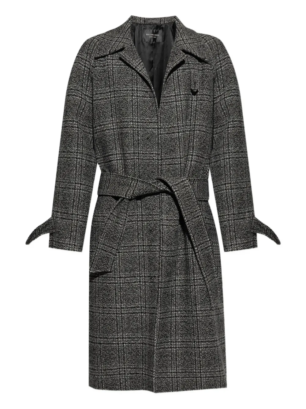 Balenciaga checked belted coat | Grey | Image 1