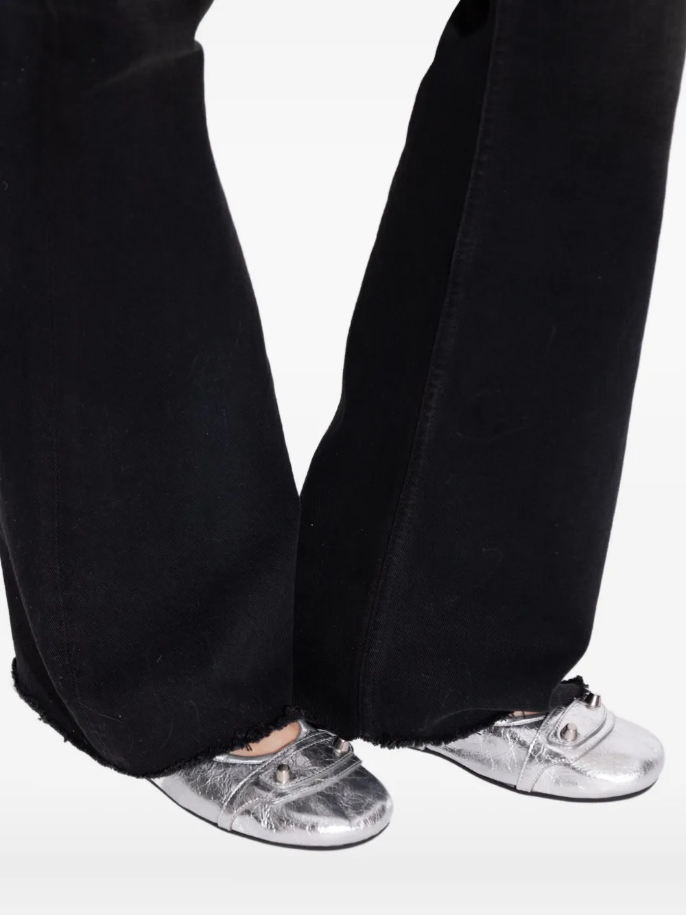 Balenciaga City ballerina's met ringdetail en studs Zilver