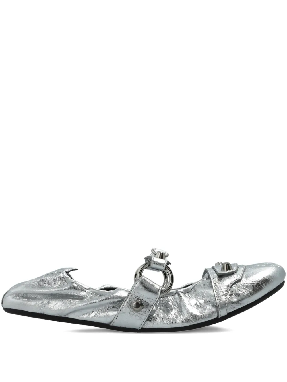 Balenciaga City ballerina's met ringdetail en studs Zilver