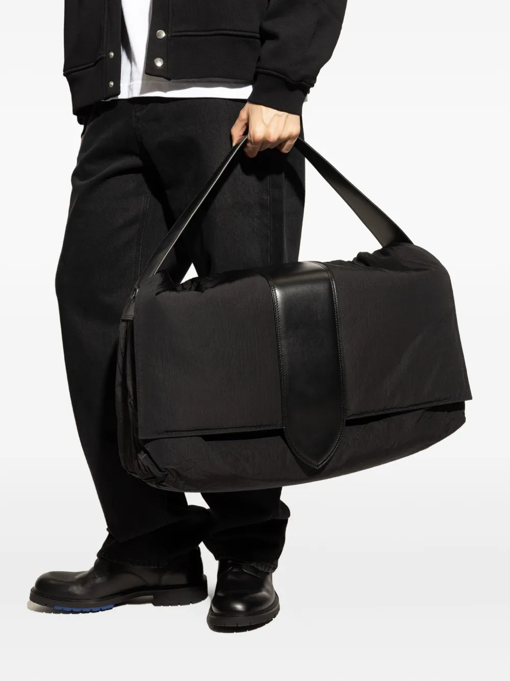 Jacquemus leather-trimmed padded tote bag Zwart