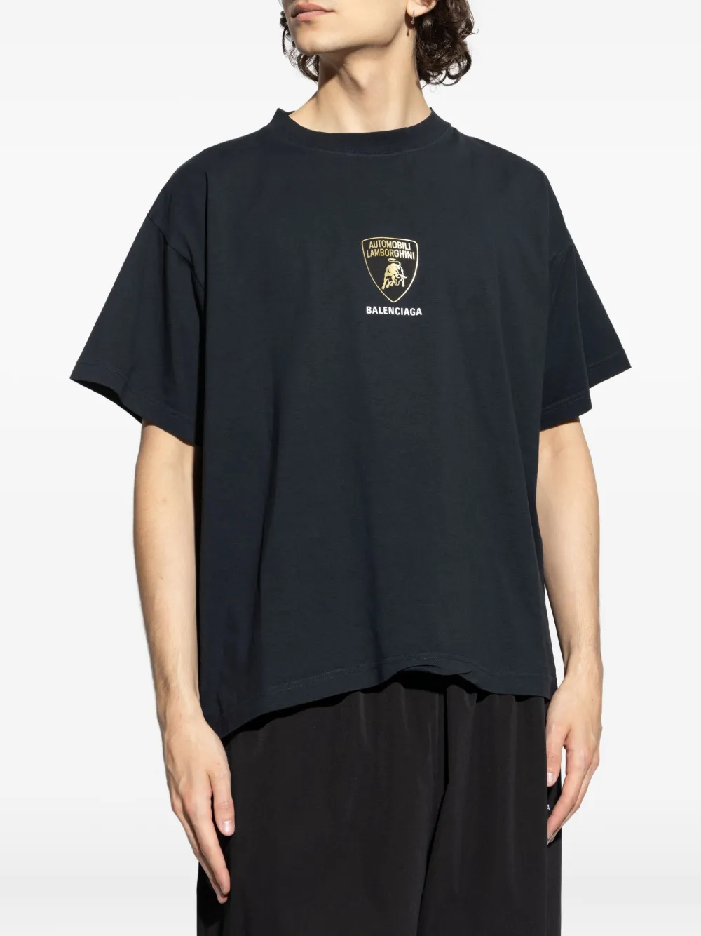 Balenciaga x Automobili Lamborghini T-shirt met logoprint Zwart