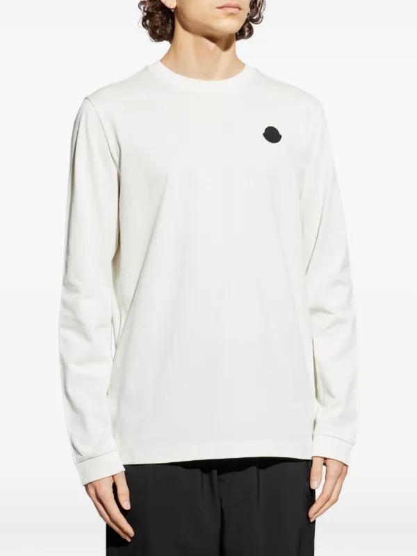 Moncler logo-patch long-sleeve T-shirt | White | FARFETCH ID