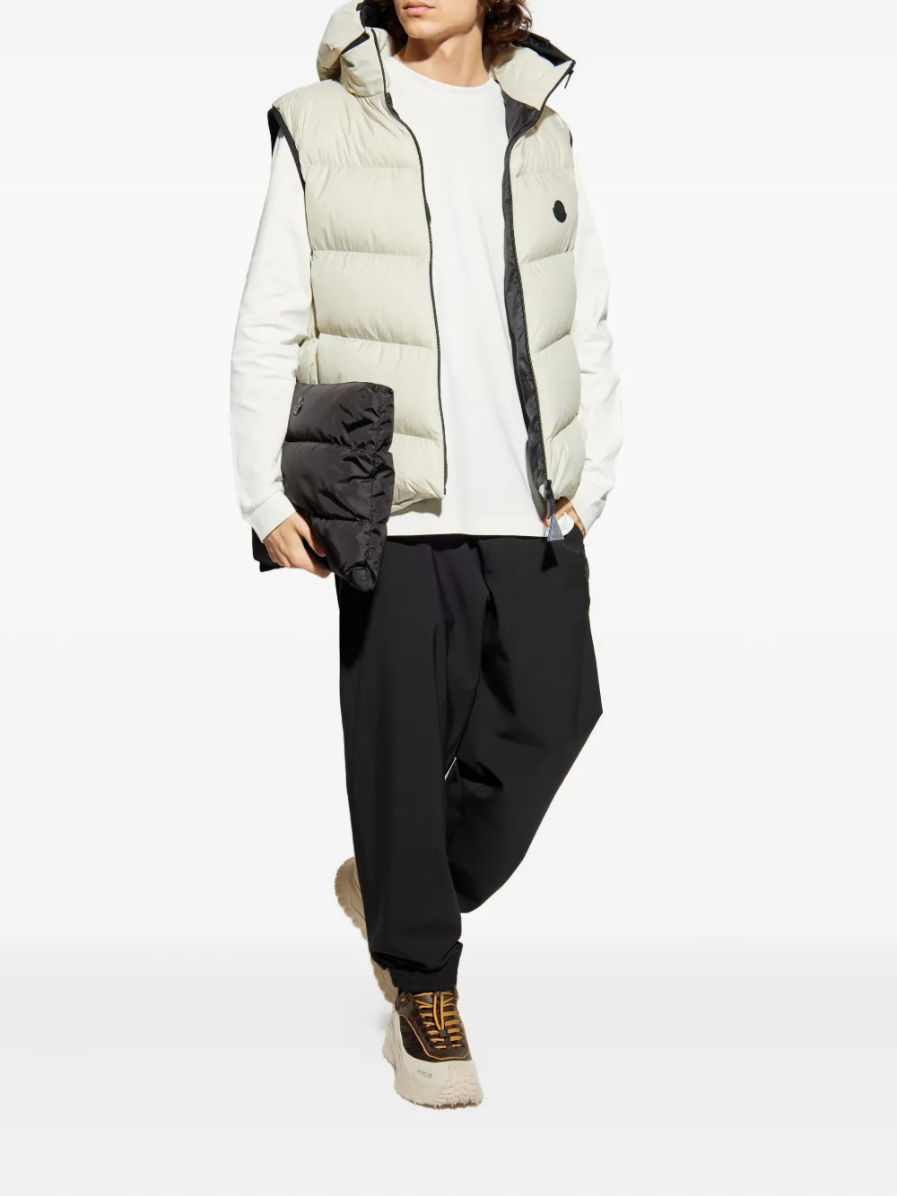 Moncler T-shirt met logopatch en lange mouwen Wit