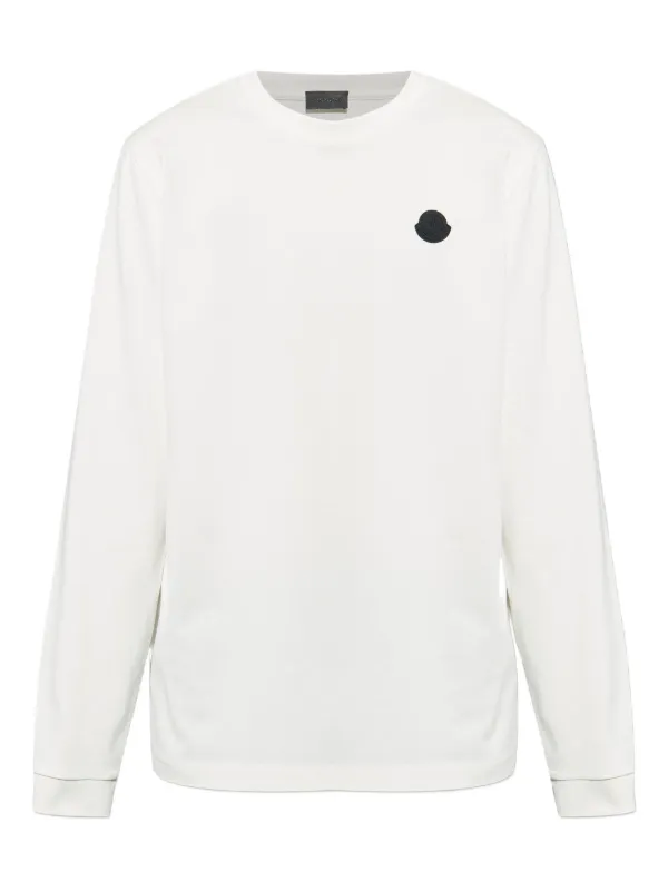 MONCLER ホワイト ロゴ 長袖Tシャツ（ロングTシャツ） Moncler ロゴ