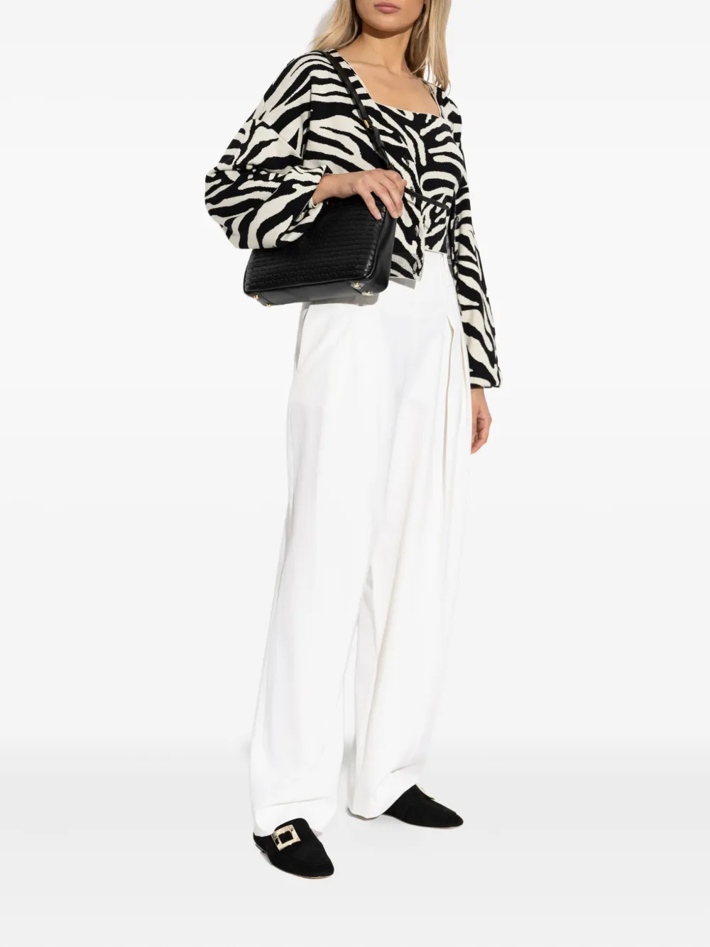 Gestuz Vest met zebraprint en ballonmouwen BLACK BIRCH TIGER