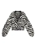 Gestuz zebra-print balloon-sleeve cardigan - BLACK BIRCH TIGER