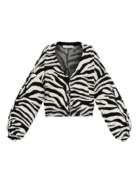 Gestuz Cardigan com estampa de zebra