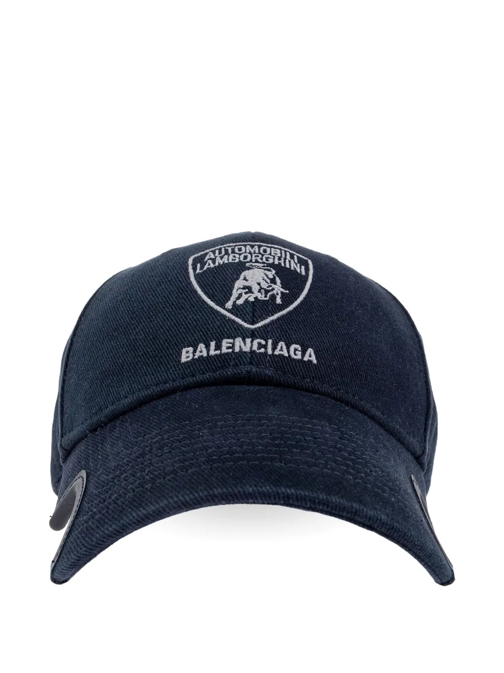 Balenciaga logo-embroidered baseball cap Blauw