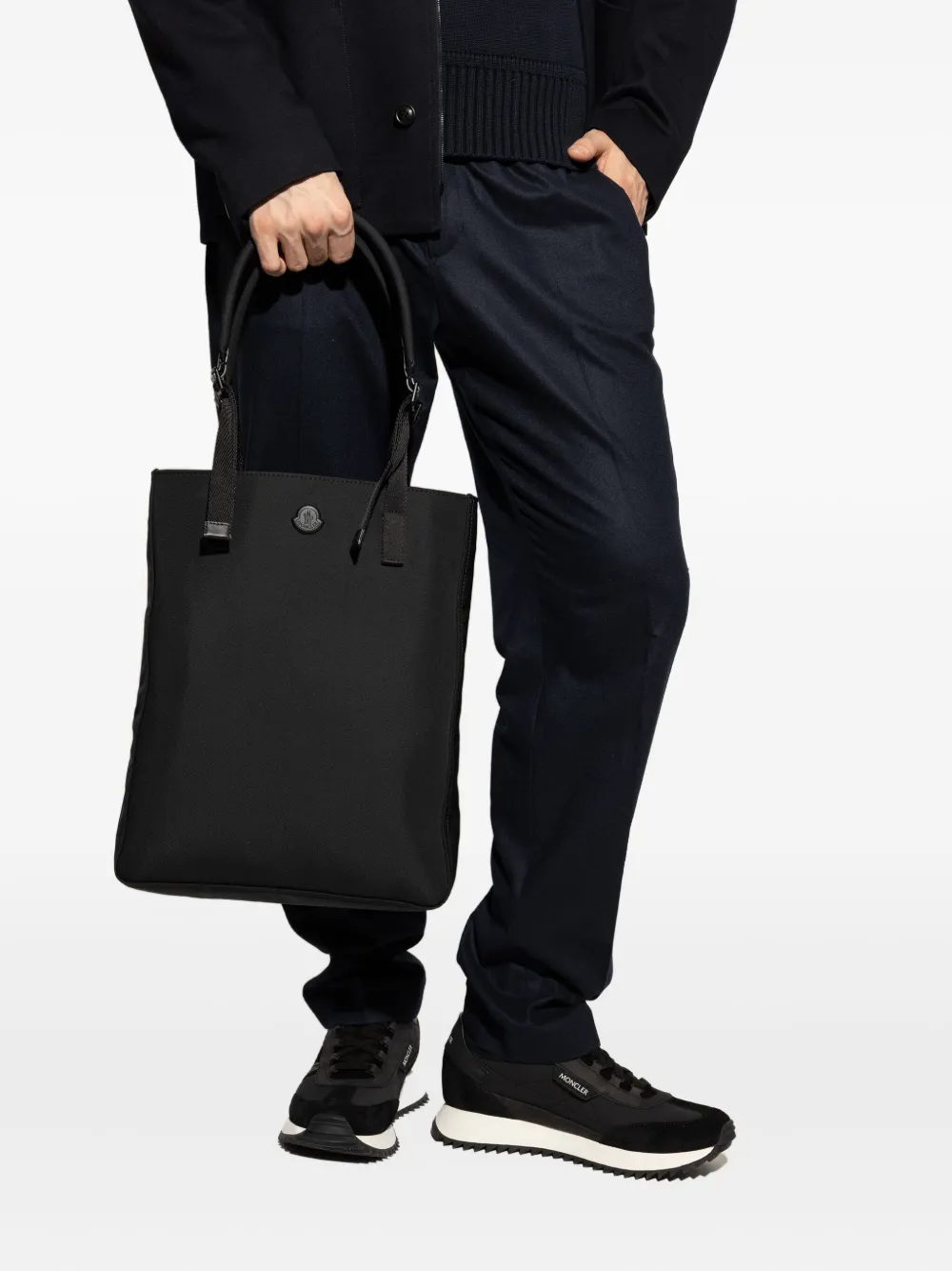 Moncler Pierrick shopper met logopatch Zwart