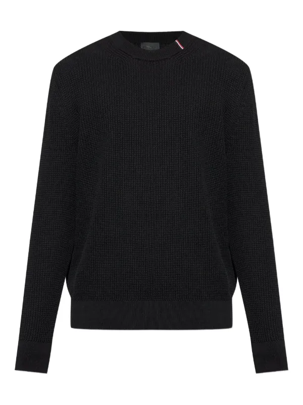 Moncler ブラックニットセーター ワッフルニットセーター